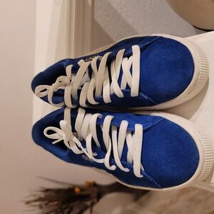Puma Blue Suede Sneakers